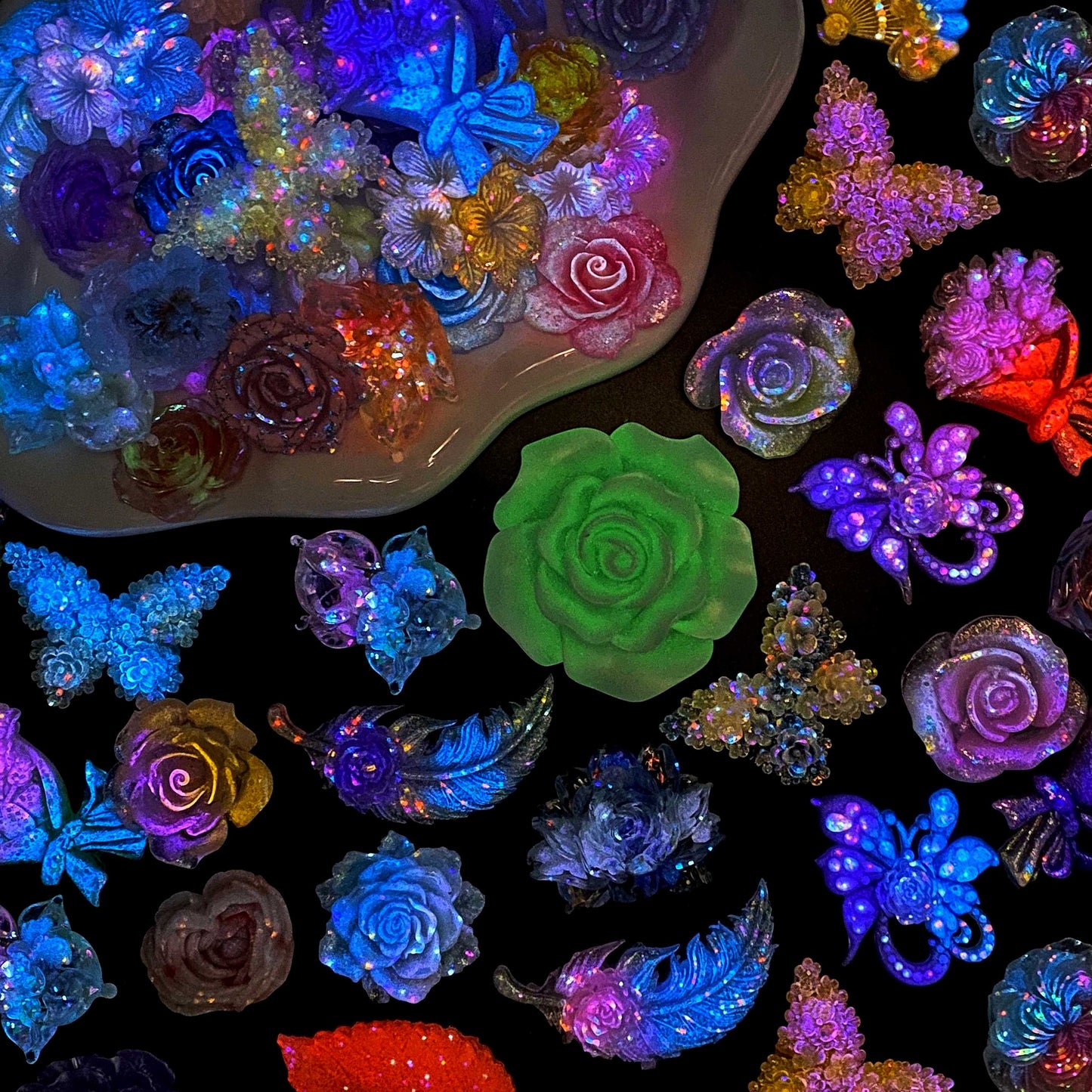 夜光レジンフラワーのブラインドボックス【リアルタイム開封付き】